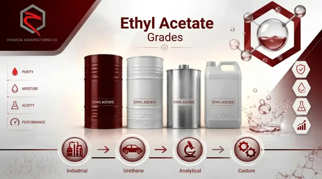 گریدهای مختلف اتیل استات در کاربرد صنعتی و آزمایشگاهی